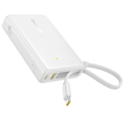 Baseus PicoGo külső akkumulátor, 10000mAh, 45W, QC + PD, 1 x USB-A - 2 x USB-C, Fehér P10076803213-00
