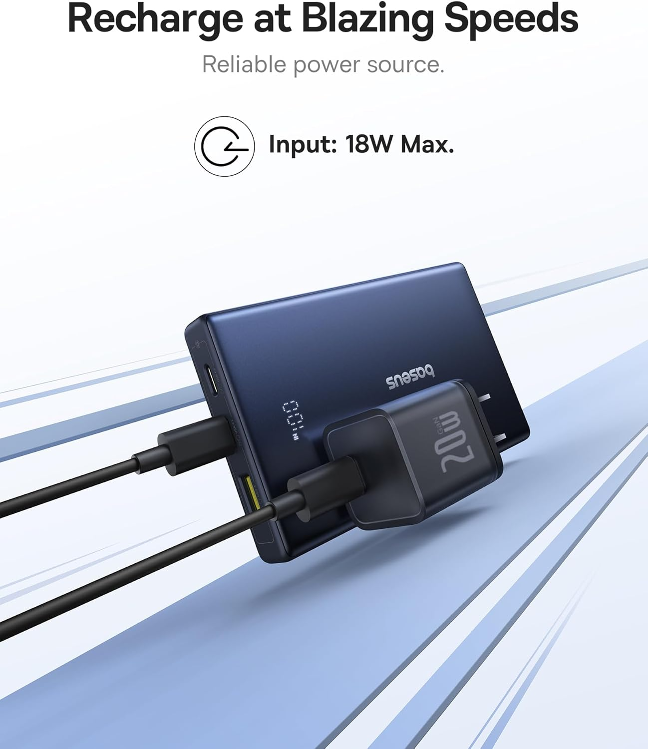 Baseus PicoGo külső akkumulátor, 10000mAh, 20W, QC + PD, 1 x USB-A - 2 x USB-C, Fehér P10076801213-00