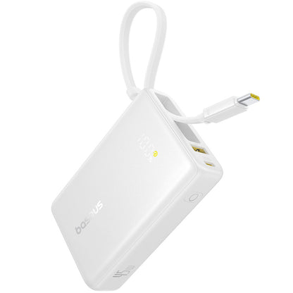 Baseus PicoGo külső akkumulátor, 10000mAh, 45W, QC + PD, 1 x USB-A - 2 x USB-C, Fehér P10076803213-00