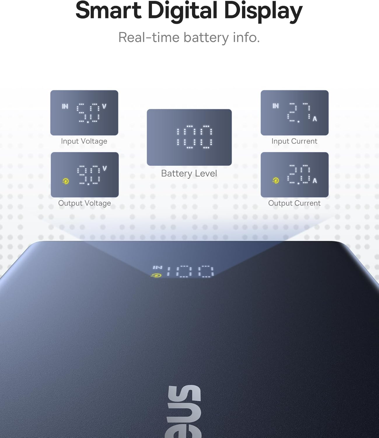 Baseus PicoGo külső akkumulátor, 10000mAh, 20W, QC + PD, 1 x USB-A - 2 x USB-C, Fehér P10076801213-00