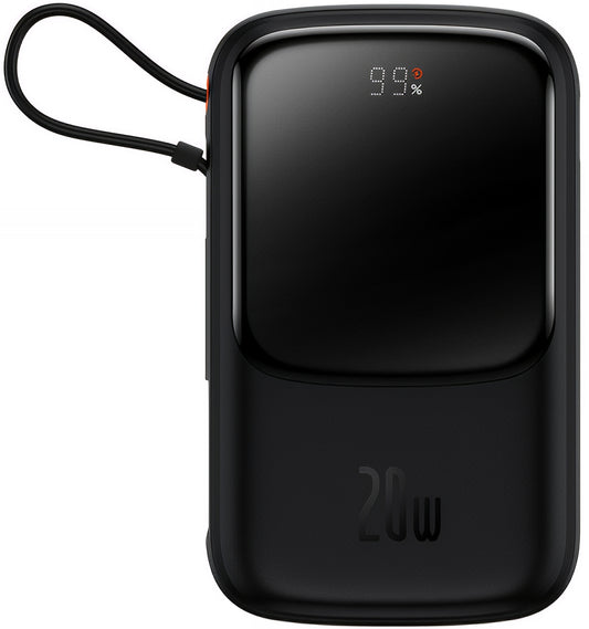 Baseus Qpow Pro külső akkumulátor, 20000mAh, 20W, QC + PD, 1 x Lightning - 1 x USB-A - 1 x USB-C, Fekete PPQD060201