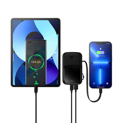 Baseus Qpow Pro külső akkumulátor, 20000mAh, 20W, QC + PD, 1 x Lightning - 1 x USB-A - 1 x USB-C, Fekete PPQD040001