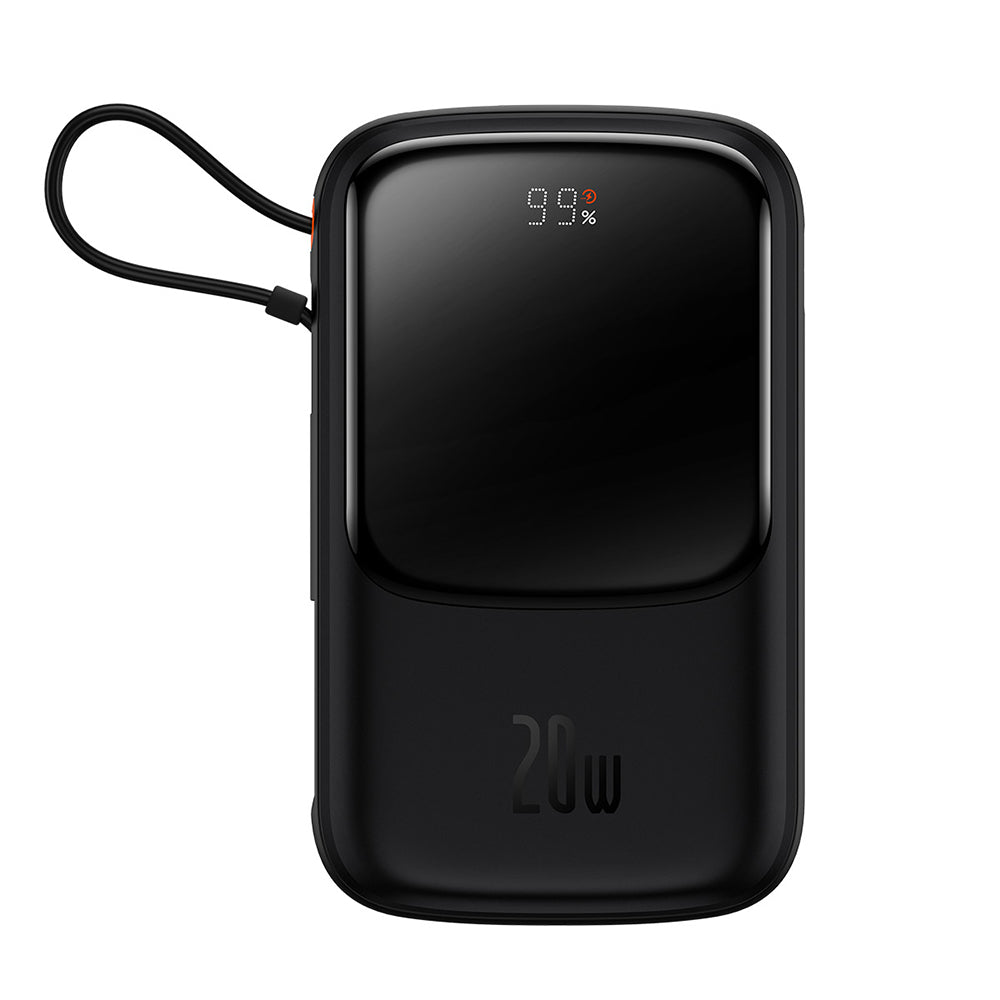 Baseus Qpow Pro külső akkumulátor, 20000mAh, 20W, QC + PD, 1 x Lightning - 1 x USB-A - 1 x USB-C, Fekete PPQD040001