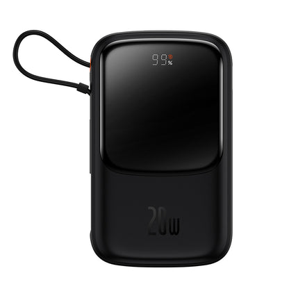Baseus Qpow Pro külső akkumulátor, 20000mAh, 20W, QC + PD, 1 x Lightning - 1 x USB-A - 1 x USB-C, Fekete PPQD040001