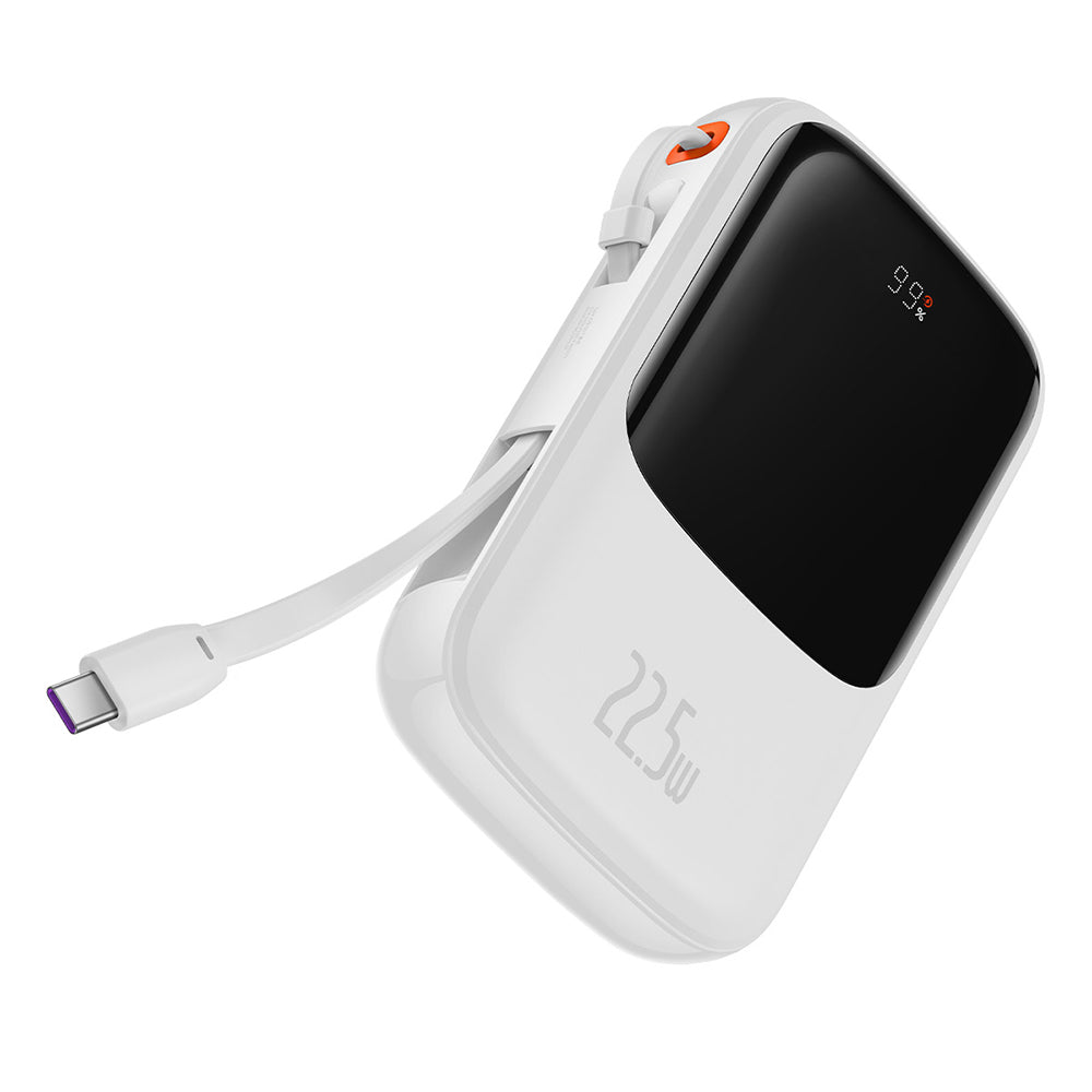 Baseus Qpow Pro külső akkumulátor, 10000mAh, 22.5W, QC + PD, 1 x USB-A - 2 x USB-C, Fehér PPQD020102