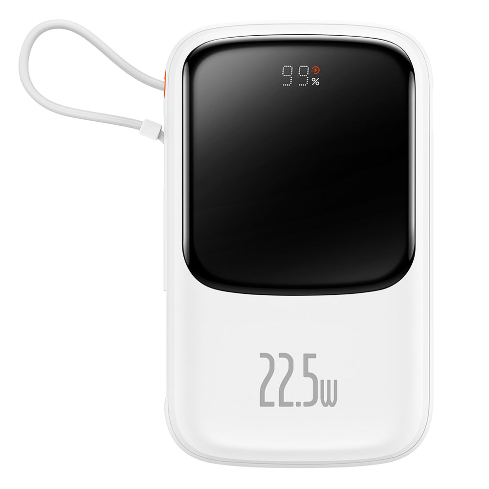 Baseus Qpow Pro külső akkumulátor, 10000mAh, 22.5W, QC + PD, 1 x USB-A - 2 x USB-C, Fehér PPQD020102