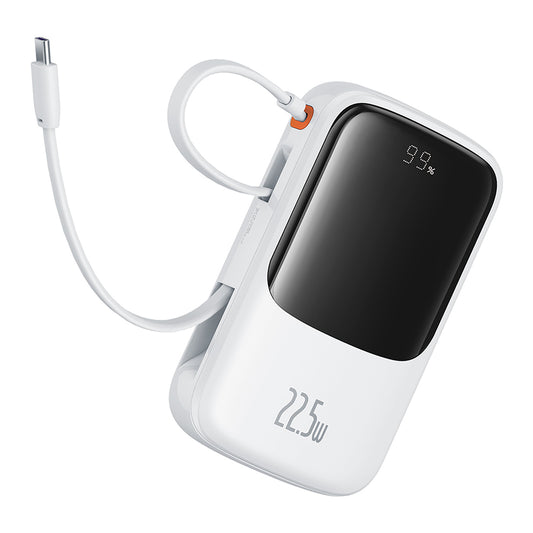 Baseus Qpow Pro+ külső akkumulátor, 10000mAh, 22.5W, QC + PD, 1 x USB-A - 2 x USB-C, Fehér P10067101213-00
