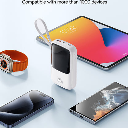 Baseus Qpow Pro+ külső akkumulátor, 10000mAh, 22.5W, QC + PD, 1 x USB-A - 2 x USB-C, Fehér P10067101213-00