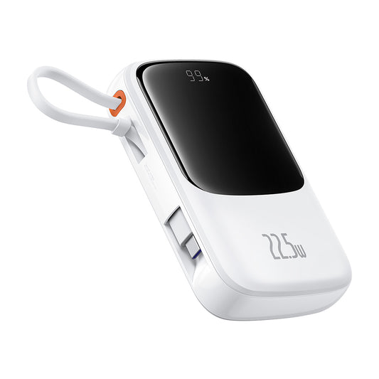 Baseus Qpow Pro+ külső akkumulátor, 10000mAh, 22.5W, QC + PD, 1 x USB-A - 2 x USB-C, Fehér P10067101213-00