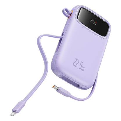 Baseus Qpow Pro+ külső akkumulátor, 10000mAh, 22.5W, QC + PD, 1 x Lightning - 1 x USB-A - 2 x USB-C, Lila P10055003513-00