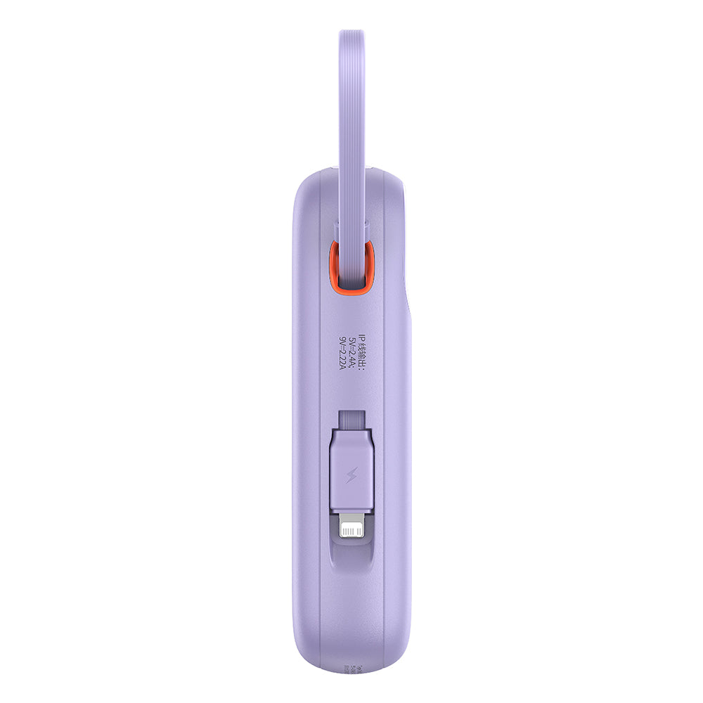 Baseus Qpow Pro+ külső akkumulátor, 10000mAh, 22.5W, QC + PD, 1 x Lightning - 1 x USB-A - 2 x USB-C, Lila P10055003513-00