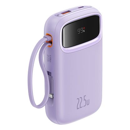 Baseus Qpow Pro+ külső akkumulátor, 10000mAh, 22.5W, QC + PD, 1 x Lightning - 1 x USB-A - 2 x USB-C, Lila P10055003513-00