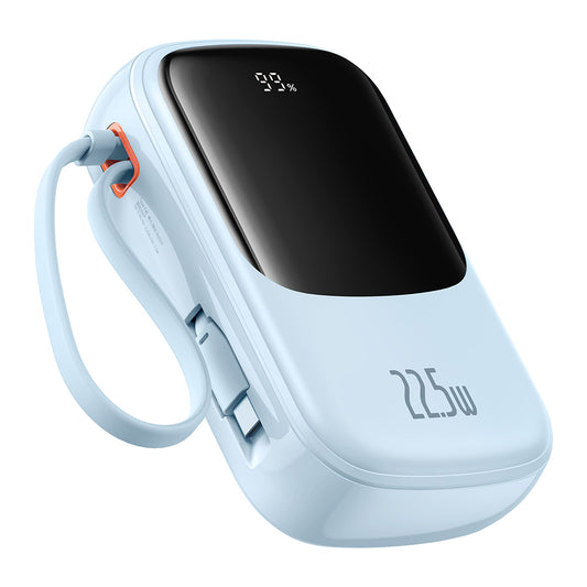 Baseus Qpow Pro+ külső akkumulátor, 20000mAh, 22.5W, QC + PD, 1 x USB-A - 2 x USB-C, kék P10067103313-00