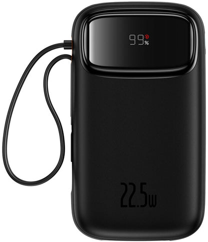 Baseus Qpow2 külső akkumulátor, 10000mAh, 22.5W, QC + PD, 1 x Lightning - 1 x USB-A - 2 x USB-C, Fekete P10055003113-00