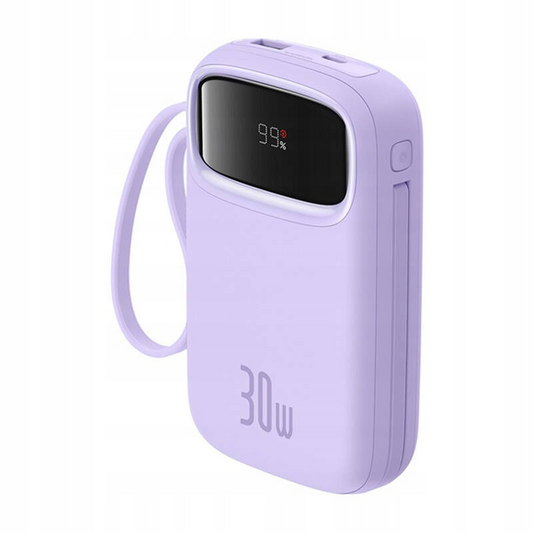 Baseus Qpow2 külső akkumulátor, 10000mAh, 30W, QC + PD, 1 x USB-A - 3 x USB-C, Lila P10055008513-00