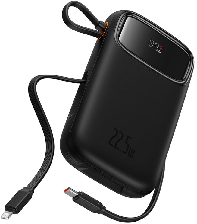 Baseus Qpow2 külső akkumulátor, 10000mAh, 22.5W, QC + PD, 1 x Lightning - 1 x USB-A - 2 x USB-C, Fekete P10055003113-00
