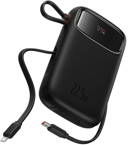 Baseus Qpow2 külső akkumulátor, 10000mAh, 22.5W, QC + PD, 1 x Lightning - 1 x USB-A - 2 x USB-C, Fekete P10055003113-00