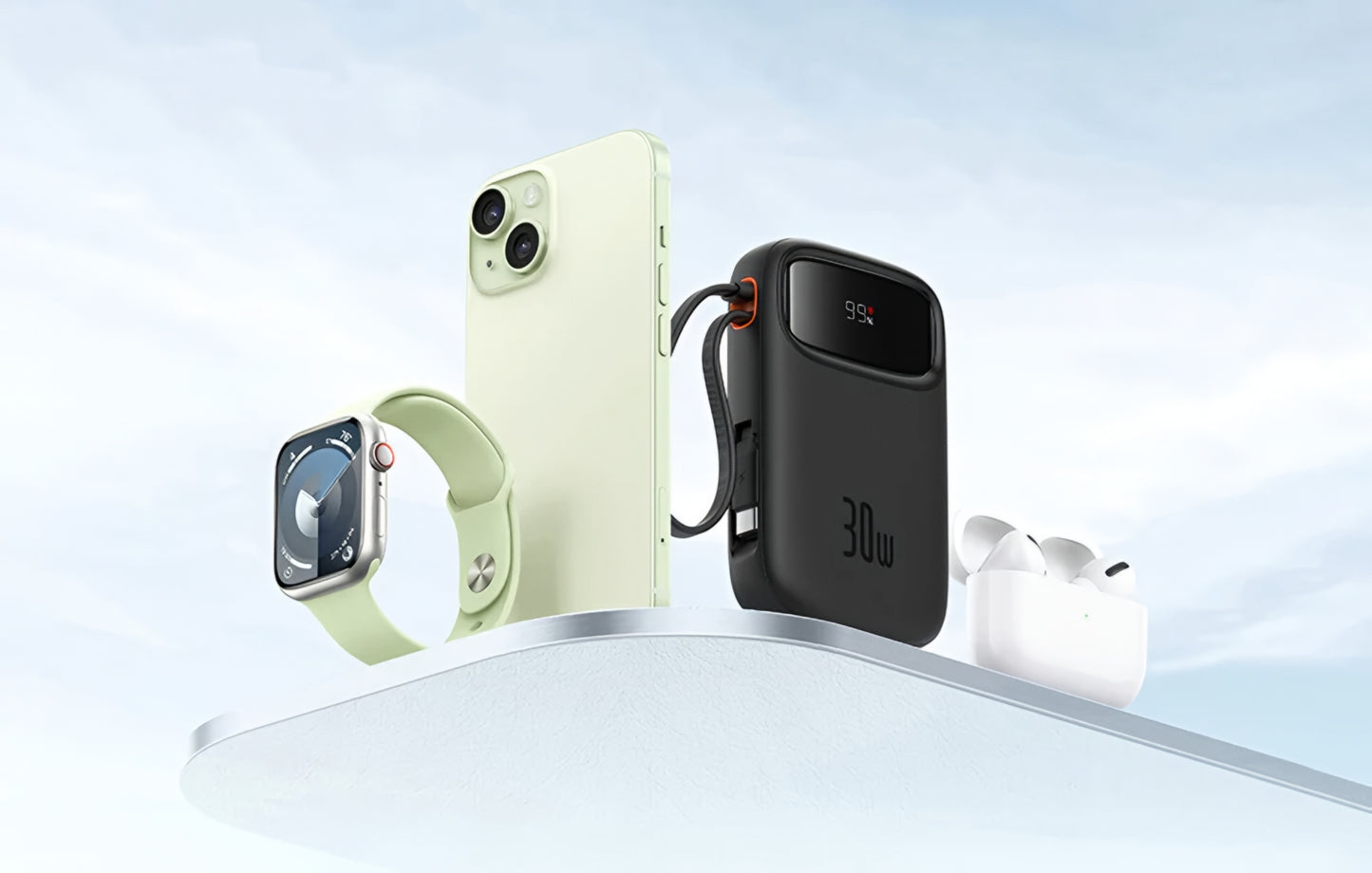 Baseus Qpow2 külső akkumulátor, 20000mAh, 30W, QC + PD, 1 x USB-A - 3 x USB-C, Fekete P10055009113-00