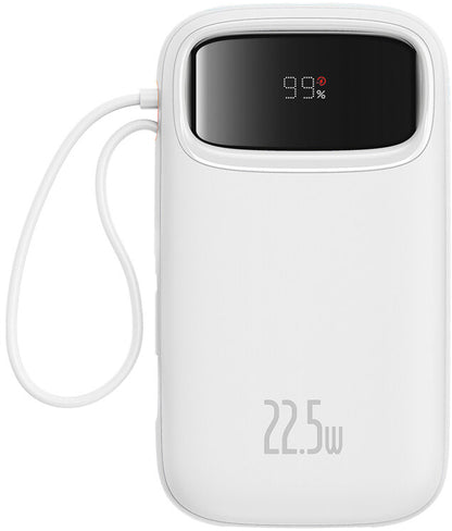 Baseus Qpow2 külső akkumulátor, 10000mAh, 22.5W, QC + PD, 1 x Lightning - 1 x USB-A - 2 x USB-C, Fehér P10055003223-00