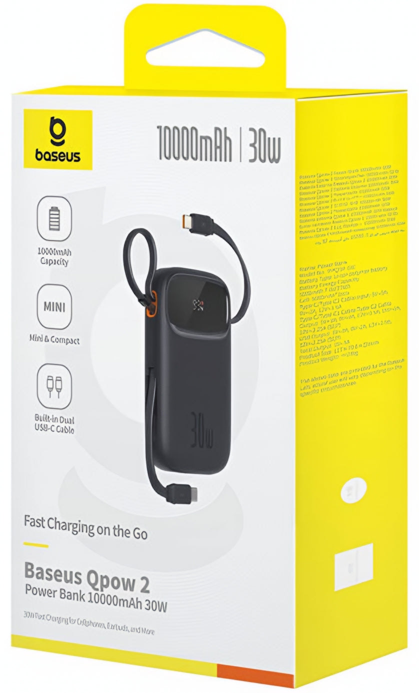 Baseus Qpow2 külső akkumulátor, 20000mAh, 30W, QC + PD, 1 x USB-A - 3 x USB-C, Fekete P10055009113-00