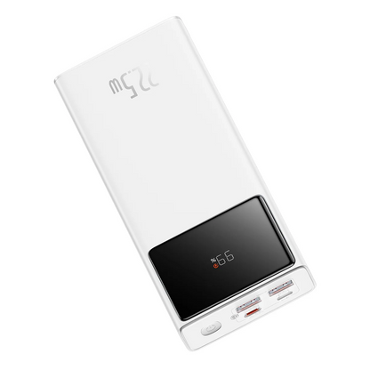 Baseus Star Lord külső akkumulátor, 30000mAh, 22,5W, QC + PD, 1 x USB-C - 2 x USB-A, Fehér PPXJ080102