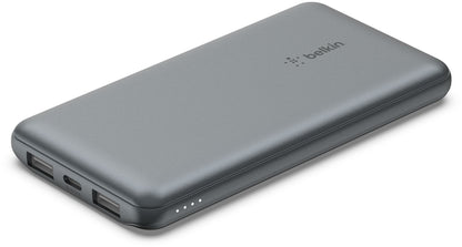 Belkin BoostCharge külső akkumulátor, 10000mAh, 15W, 1 x USB-C - 2 x USB-A, Szürke BPB011btGY