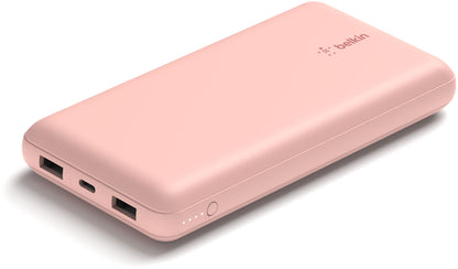 Belkin BoostCharge külső akkumulátor, 20000mAh, 15W, 1 x USB-C - 2 x USB-A, Rózsaarany BPB012btRG