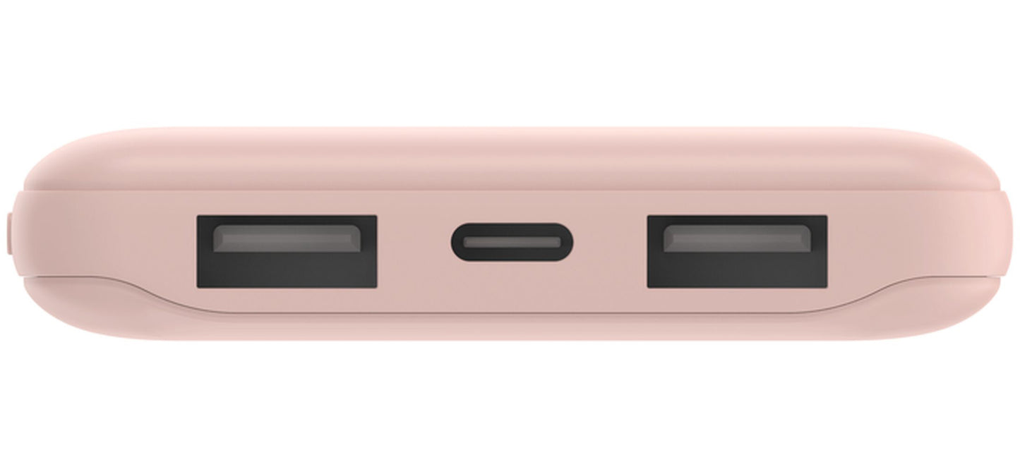Belkin BoostCharge külső akkumulátor, 10000mAh, 15W, 1 x USB-C - 2 x USB-A, Rózsaszín BPB011btRG
