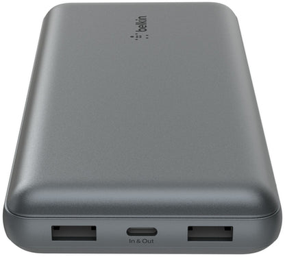 Belkin BoostCharge Pro külső akkumulátor, 20000mAh, 15W, 1 x USB-C - 2 x USB-A, Szürke BPB012btGY
