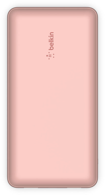 Belkin BoostCharge külső akkumulátor, 20000mAh, 15W, 1 x USB-C - 2 x USB-A, Rózsaarany BPB012btRG