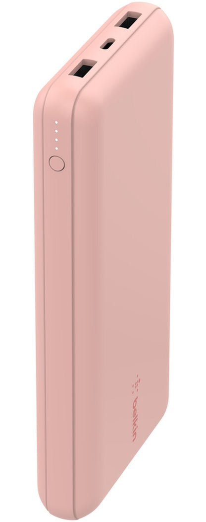 Belkin BoostCharge külső akkumulátor, 20000mAh, 15W, 1 x USB-C - 2 x USB-A, Rózsaarany BPB012btRG