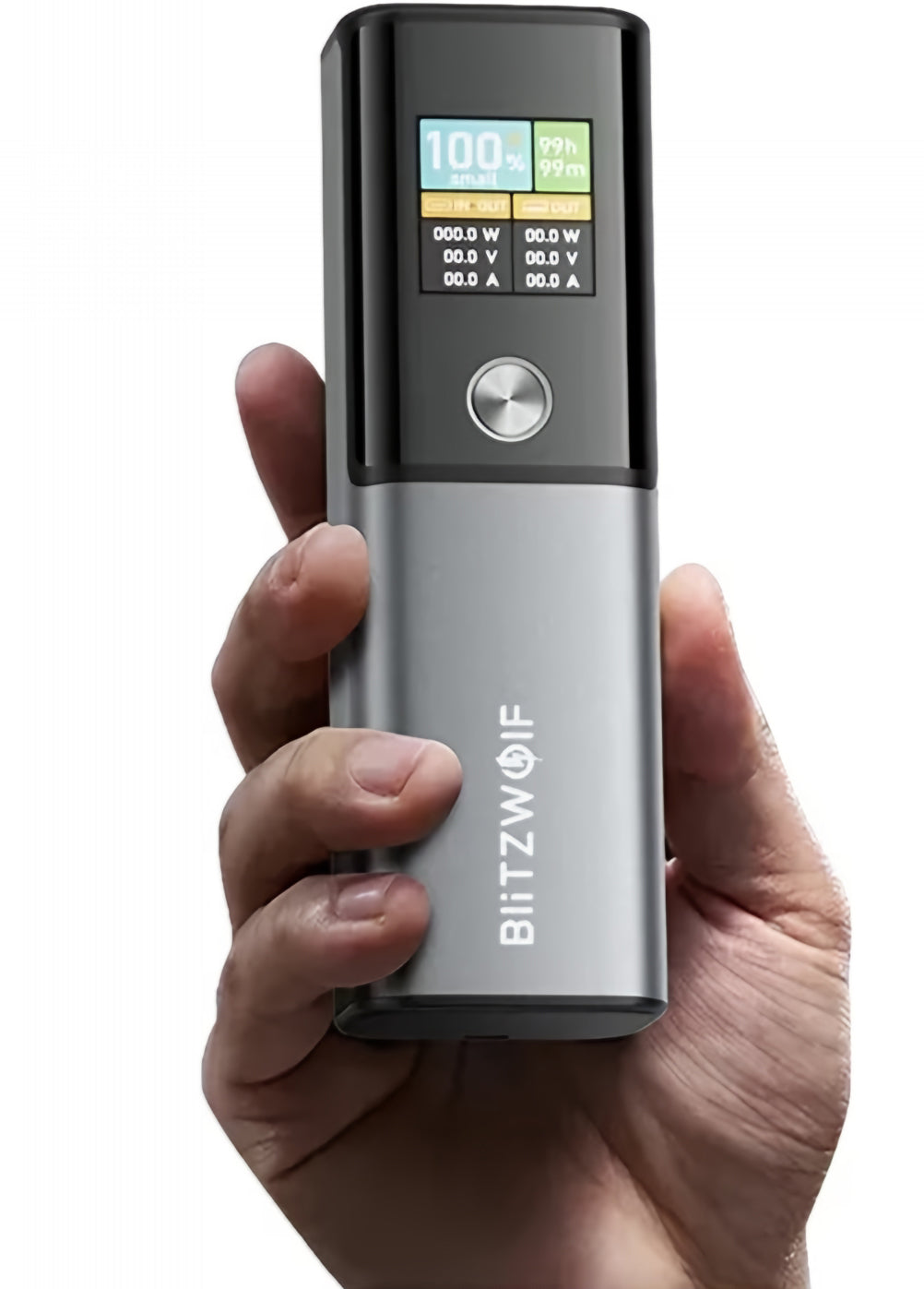 BlitzWolf BW-P23 External Battery, 14000mAh, 100W, QC + PD, 1 x USB-A - 1 x USB-C, Gray