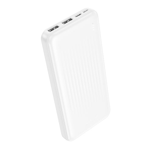 Borofone BJ78 Clever külső akkumulátor, 10000mAh, 10W, 2 x USB-A, Fehér