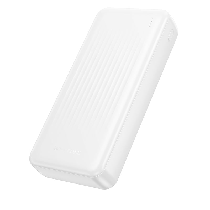 Külső akkumulátor Borofone BJ80A Clever, 20000mAh, 22.5W, QC + PD, 1 x USB-C - 2 x USB-A, Fehér