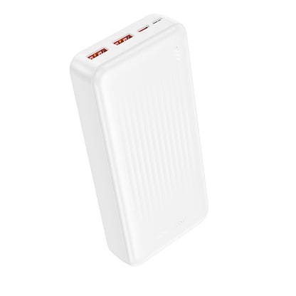 Külső akkumulátor Borofone BJ80A Clever, 20000mAh, 22.5W, QC + PD, 1 x USB-C - 2 x USB-A, Fehér