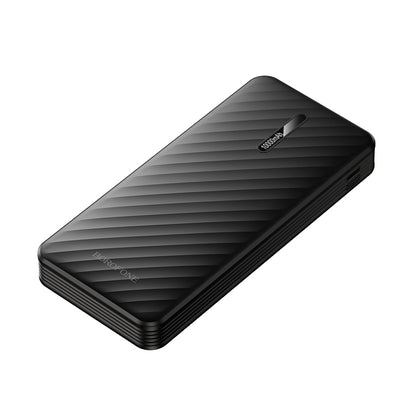 Borofone BJ84 Smooth külső akkumulátor, 10000mAh, 10W, 1 x Lightning - 1 x microUSB - 1 x USB-A - 1 x USB-C, Fekete