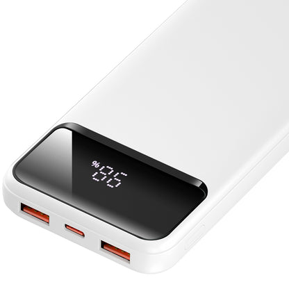 BWOO BO-P34 külső akkumulátor, 10000mAh, 22,5W, QC + PD, 1 x USB-C - 2 x USB-A, Fehér