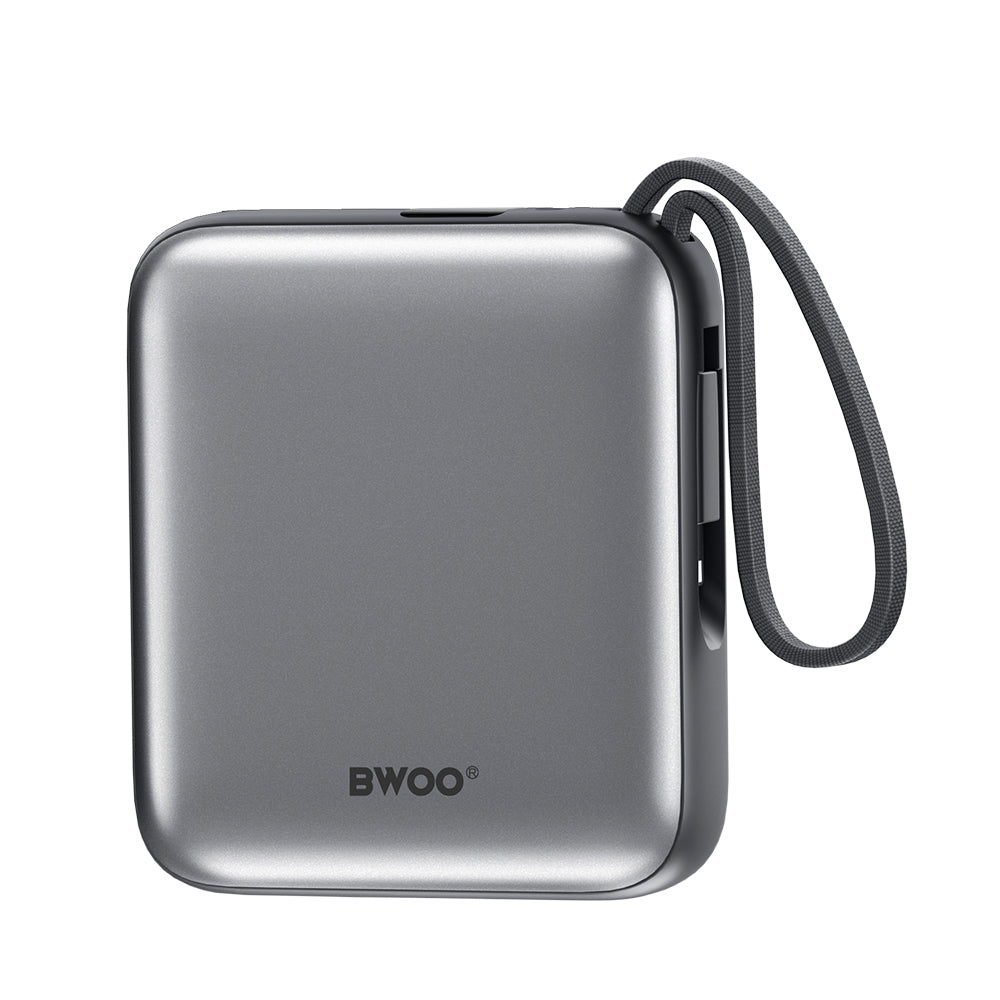Külső akkumulátor BWOO BO-P74, 10000mAh, 22.5W, PD, 1 x Lightning - 2 x USB-C, Fekete