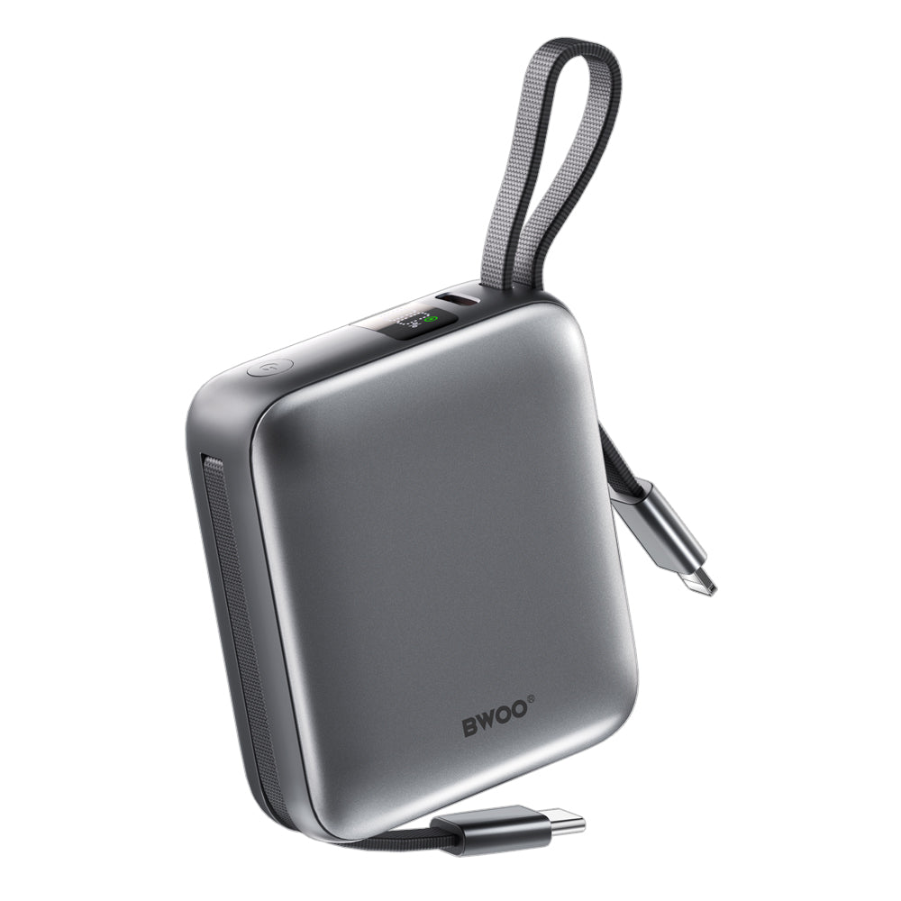 Külső akkumulátor BWOO BO-P74, 10000mAh, 22.5W, PD, 1 x Lightning - 2 x USB-C, Fekete