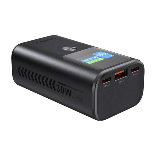 Choetech B701 külső akkumulátor, 10000mAh, 30W, QC + PD, 1 x USB-A - 2 x USB-C, Fekete