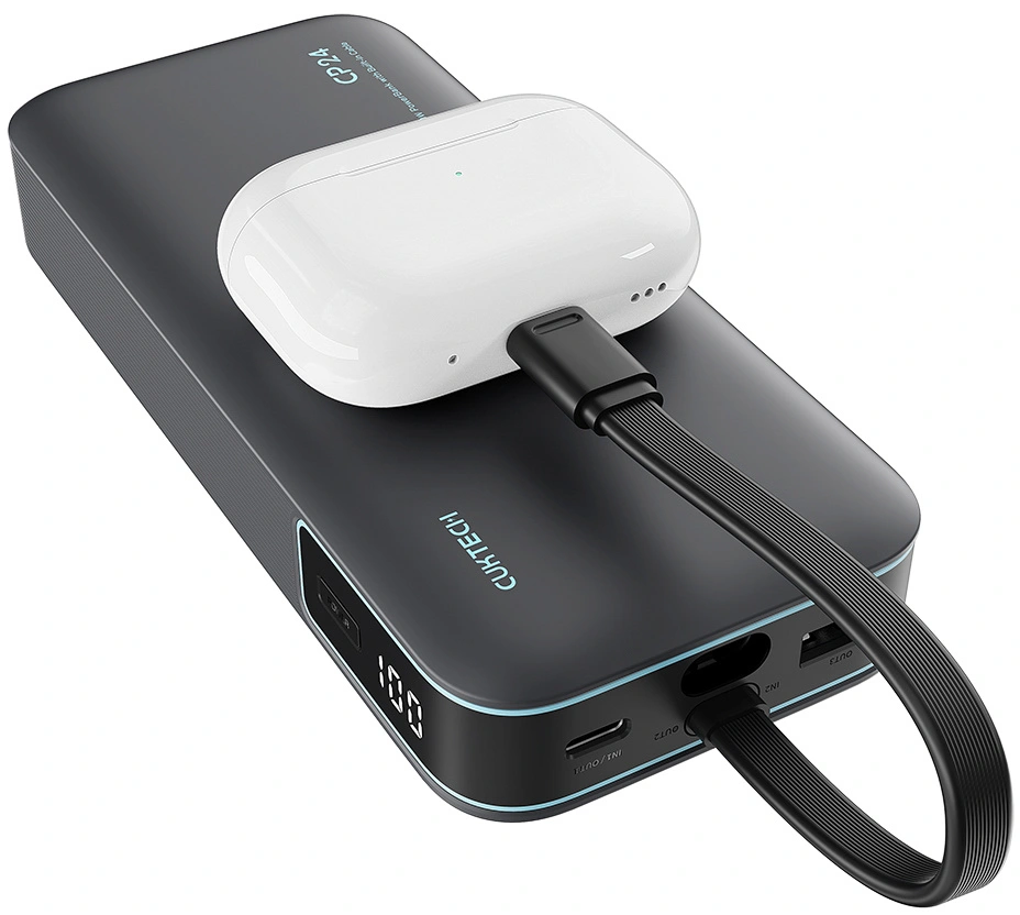Cuktech LPB200N külső akkumulátor, 20000mAh, 40W, QC + PD, 1 x USB-A - 2 x USB-C, Fekete