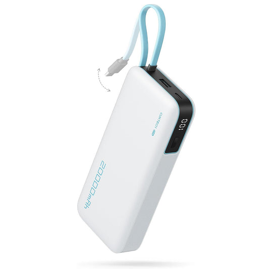 Cuktech LPB200N külső akkumulátor, 20000mAh, 45W, QC + PD, 1 x USB-A - 2 x USB-C, Fehér CUKP200NGLLG
