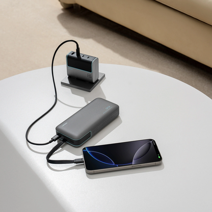Cuktech LPB200N külső akkumulátor, 20000mAh, 40W, QC + PD, 1 x USB-A - 2 x USB-C, Fekete