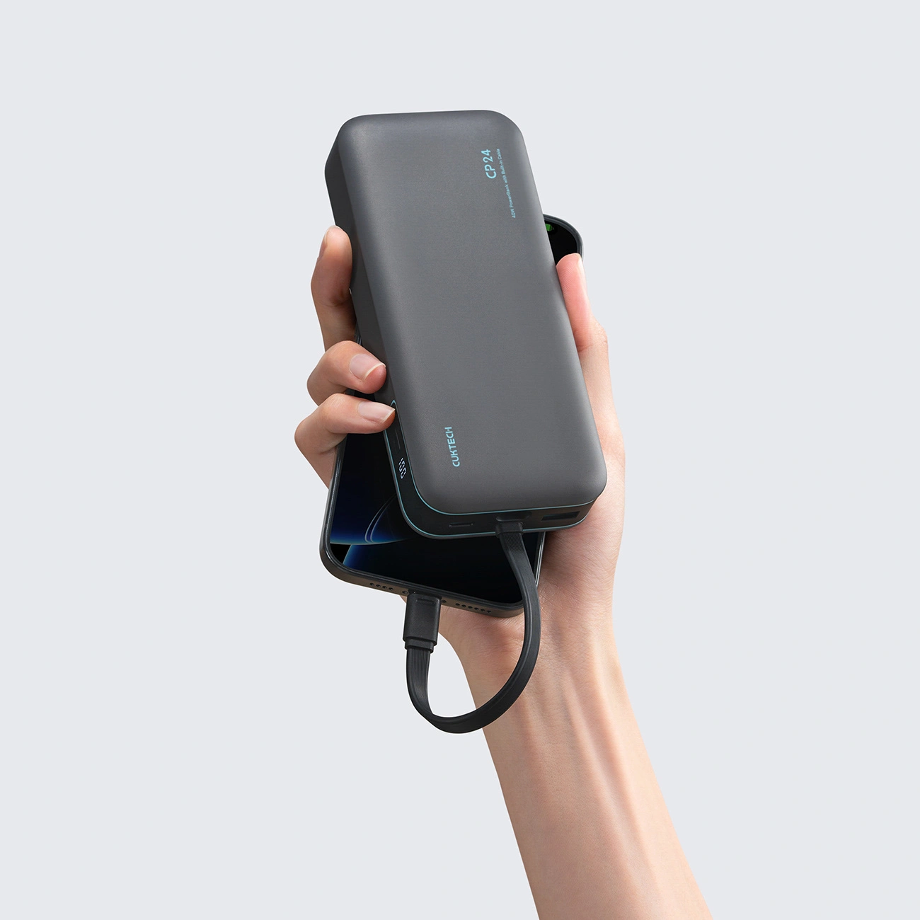 Cuktech LPB200N külső akkumulátor, 20000mAh, 40W, QC + PD, 1 x USB-A - 2 x USB-C, Fekete