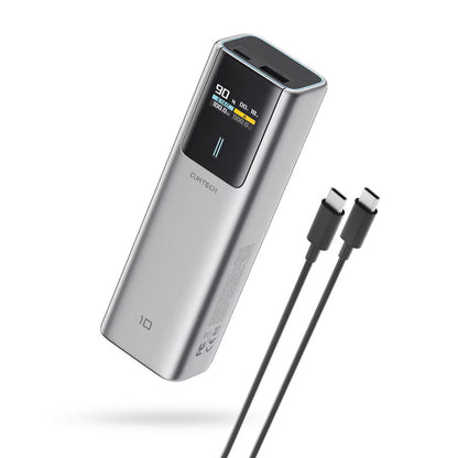 Cuktech PB150P külső akkumulátor, 15000mAh, 120W, QC + PD, 1 x USB-A - 2 x USB-C, Szürke CKPB150POSGR