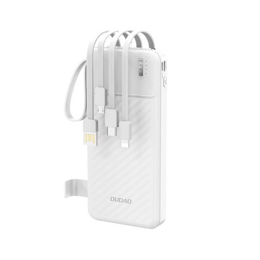 Dudao K11 külső akkumulátor, 10000mAh, 10W, 1 x Lightning - 1 x microUSB - 1 x USB-A - 1 x USB-C, Fehér