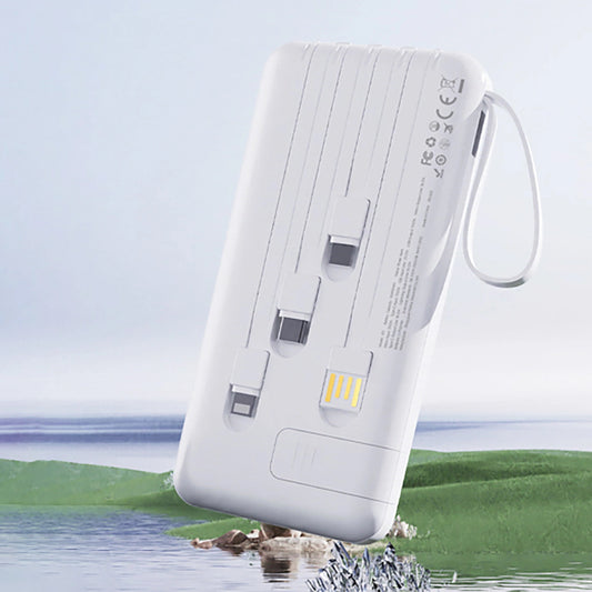 Dudao K11 külső akkumulátor, 10000mAh, 10W, 1 x Lightning - 1 x microUSB - 1 x USB-A - 1 x USB-C, Fehér