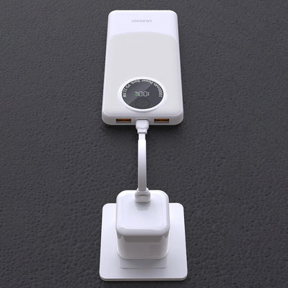 Dudao K12 külső akkumulátor, 10000mAh, 22.5W, QC + PD, 1 x USB-C - 2 x USB-A, Fehér