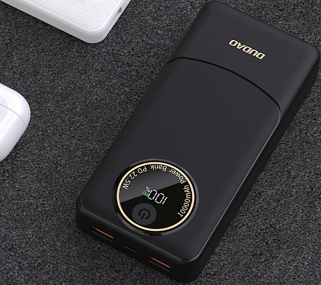 Külső akkumulátor Dudao K12Pro, 20000mAh, 22.5W, QC + PD, 1 x USB-C - 2 x USB-A, Fekete