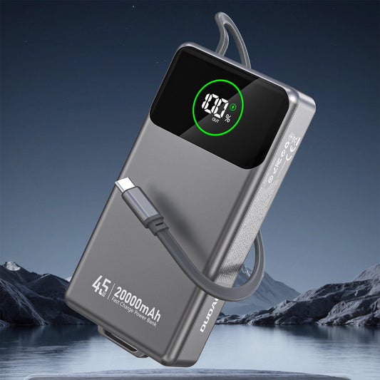 Dudao K31 Pro külső akkumulátor, 20000mAh, 45W, QC + PD, 1 x USB-A - 2 x USB-C, Szürke